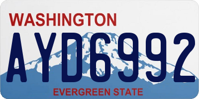 WA license plate AYD6992