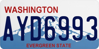 WA license plate AYD6993