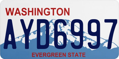 WA license plate AYD6997