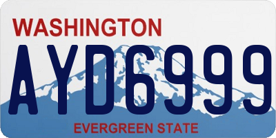 WA license plate AYD6999