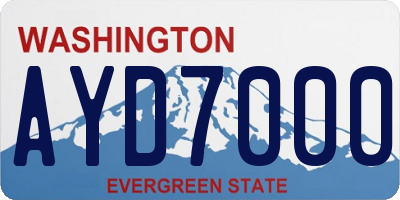 WA license plate AYD7000