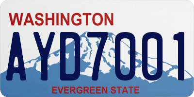 WA license plate AYD7001