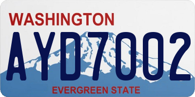 WA license plate AYD7002