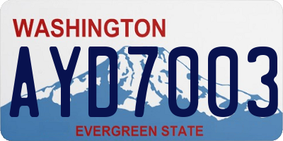 WA license plate AYD7003