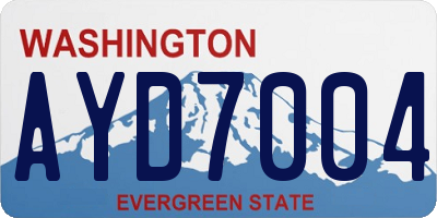 WA license plate AYD7004