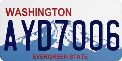 WA license plate AYD7006