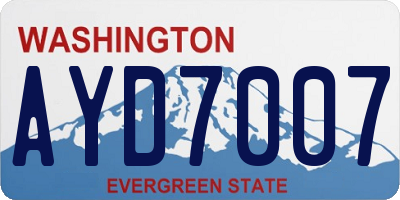 WA license plate AYD7007