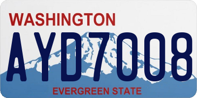 WA license plate AYD7008