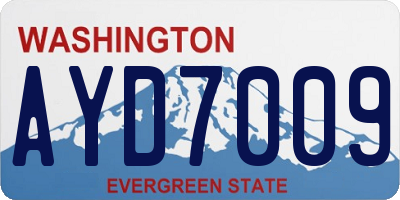 WA license plate AYD7009