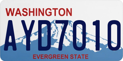 WA license plate AYD7010
