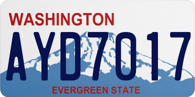 WA license plate AYD7017