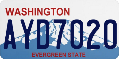 WA license plate AYD7020