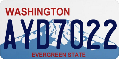WA license plate AYD7022