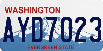 WA license plate AYD7023