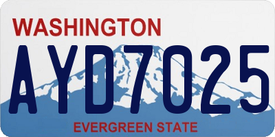 WA license plate AYD7025
