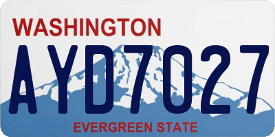 WA license plate AYD7027