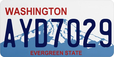 WA license plate AYD7029