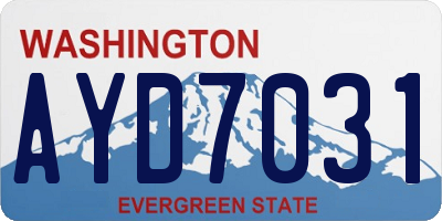 WA license plate AYD7031