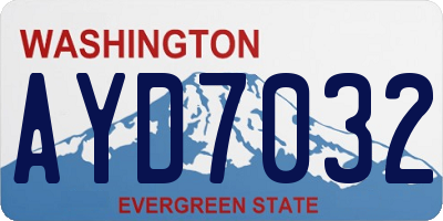 WA license plate AYD7032
