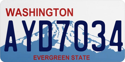 WA license plate AYD7034