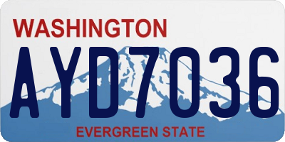 WA license plate AYD7036