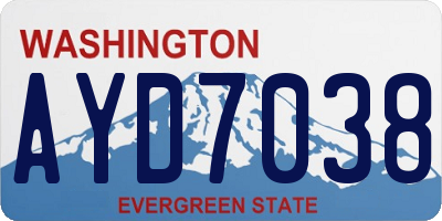 WA license plate AYD7038