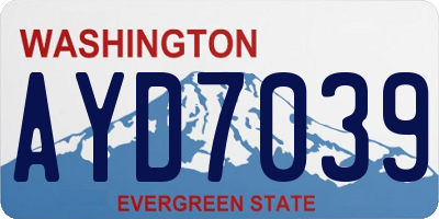 WA license plate AYD7039