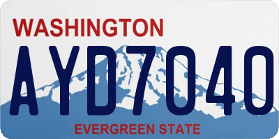 WA license plate AYD7040