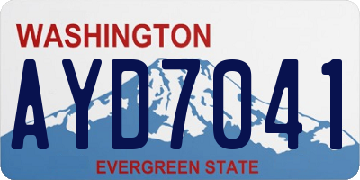 WA license plate AYD7041