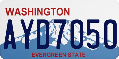 WA license plate AYD7050