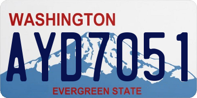 WA license plate AYD7051