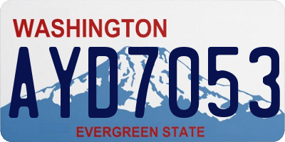 WA license plate AYD7053