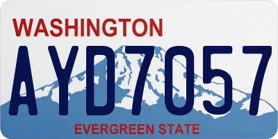 WA license plate AYD7057