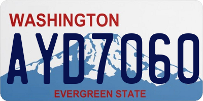 WA license plate AYD7060
