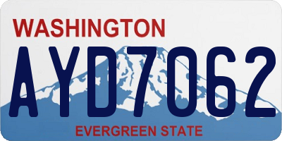 WA license plate AYD7062
