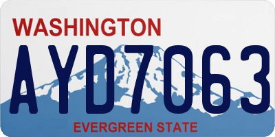 WA license plate AYD7063
