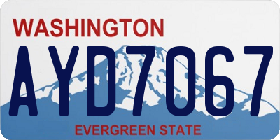 WA license plate AYD7067