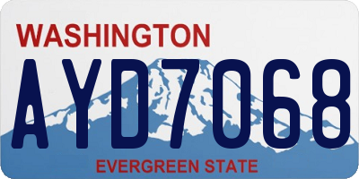 WA license plate AYD7068