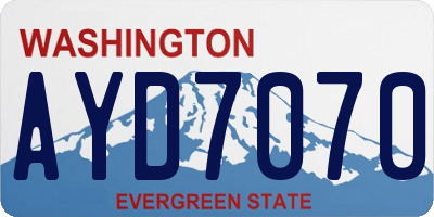 WA license plate AYD7070