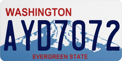 WA license plate AYD7072