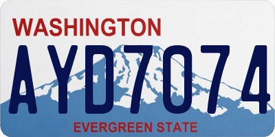 WA license plate AYD7074