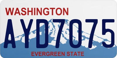 WA license plate AYD7075