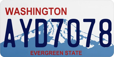 WA license plate AYD7078
