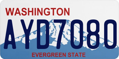 WA license plate AYD7080