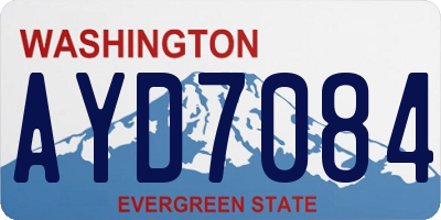 WA license plate AYD7084