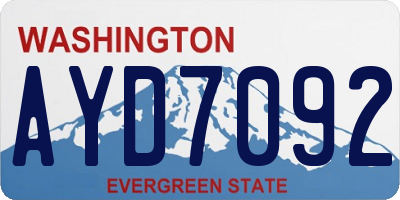WA license plate AYD7092