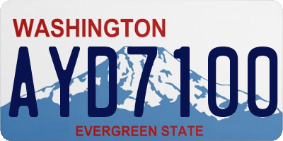 WA license plate AYD7100