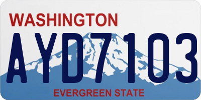 WA license plate AYD7103