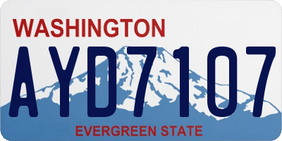 WA license plate AYD7107