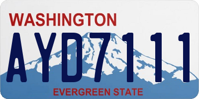 WA license plate AYD7111